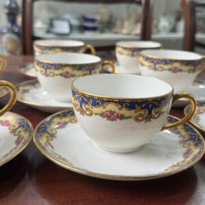 Juego de 9 dúos de té porcelana LIMOGES