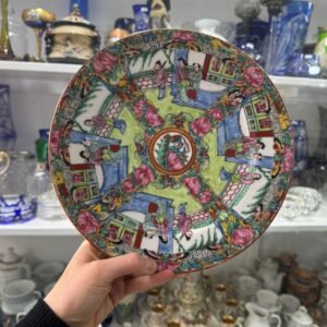 Plato porcelana oriental pintado a mano