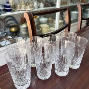 Juego de 8 vasos de cristal súper tallado