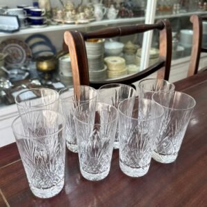 Juego de 8 vasos de cristal súper tallado