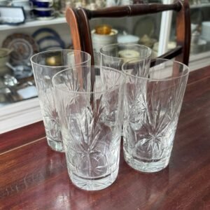 Set de 4 vasos altos cristal tallados