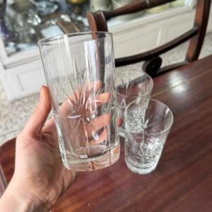 Set de 4 vasos altos cristal tallados