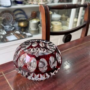 Gran cenicero de cristal súper tallado rubi