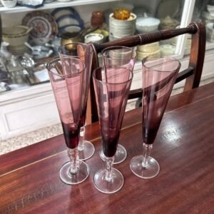 Set de 5 copas color uva