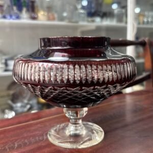 Florero o copon cristal súper tallado rubi