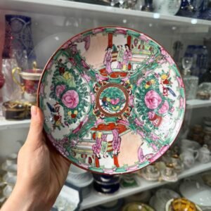 Plato hondo porcelana oriental pintado a mano