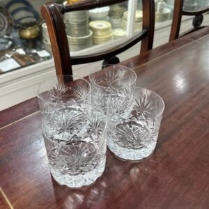 Set de 4 vasos de cristal súper tallado para whisky