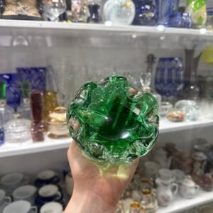 Despojador de cristal de murano verde burbuja