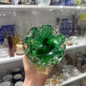 Despojador de cristal de murano verde burbuja