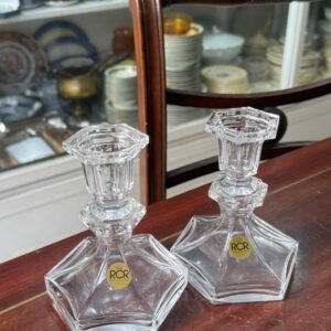 Par de candelabros de cristal italianos