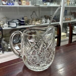 Jarra grande de cristal súper tallado con cucharon de cristal