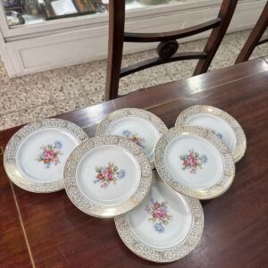 Juego de 6 platos de postre o pan porcelana tsuji