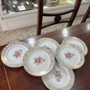 Juego de 6 platos de postre o pan porcelana tsuji