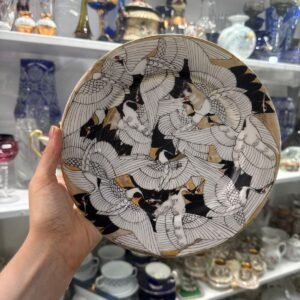 Masitero o plato de torta porcelana oriental pintada a mano