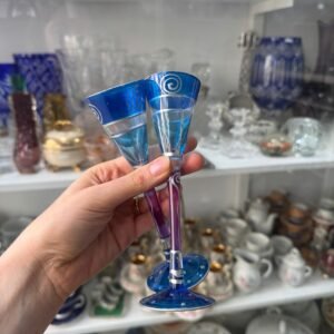 Set de 2 copas de vidrio de colores