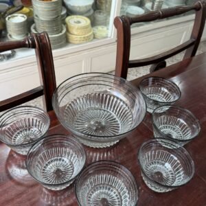 Fuente con 6 compoteras de vidrio