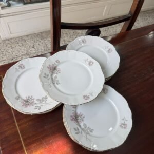 Juego de 9 platos de postre porcelana verbano