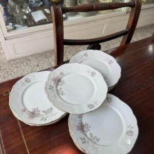 Juego de 9 platos de postre porcelana verbano