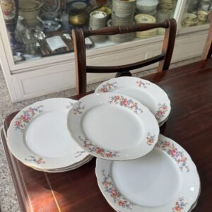 Juego de 8 platos playos porcelana verbano