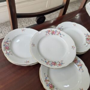 Juego de 8 platos playos porcelana verbano
