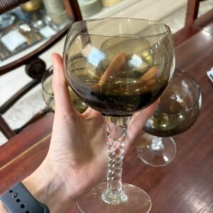 Set de 4 copones de cristal con pie de sirena