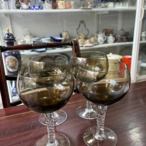 Set de 4 copones de cristal con pie de sirena