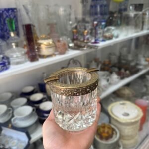 Cenicero cristal súper tallado con bronce