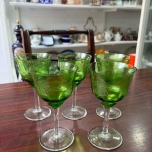 Set de 5 copas verdes