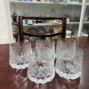 Set de 5 vasos de cristal súper tallado