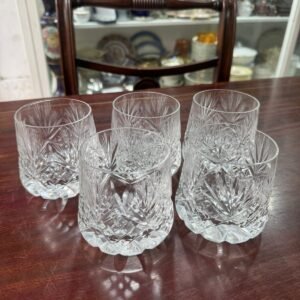 Set de 5 vasos de cristal súper tallado