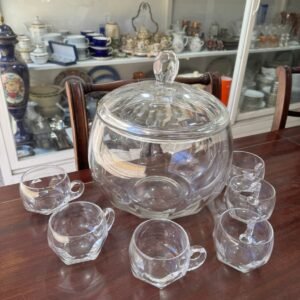 Set de ponchera con 6 tazas de cristal