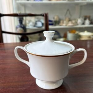 Azucarera porcelana con guarda en oro