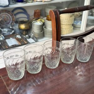 Set de 5 vasos cristal tallados