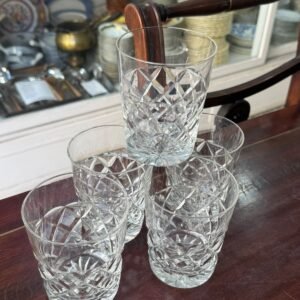 Set de 5 vasos de cristal súper tallado