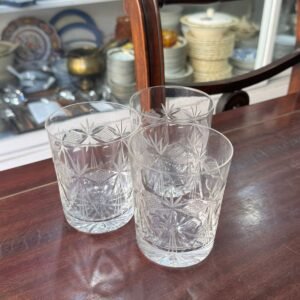 Set de 3 vasos de cristal súper tallado