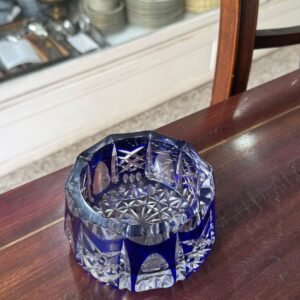 Cenicero cristal tallado azul