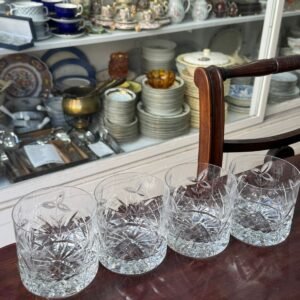 Set de 4 vasos de cristal súper tallado para whisky