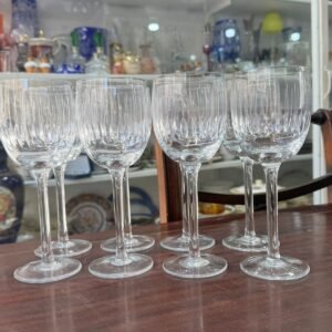 Juego de 8 copones de agua o vino de cristal