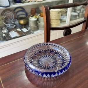 Cenicero cristal tallado azul