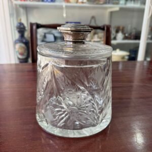 Caramelera o bombonera de cristal súper tallado pico plata 925