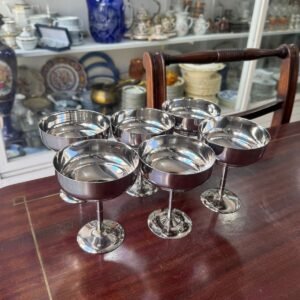 Juego de 6 copas para brindis o postre metalicas
