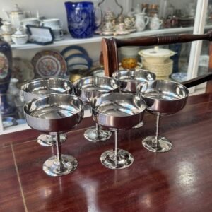 Juego de 6 copas para brindis o postre metalicas