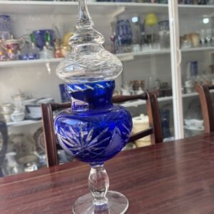Caramelera de cristal súper tallado azul