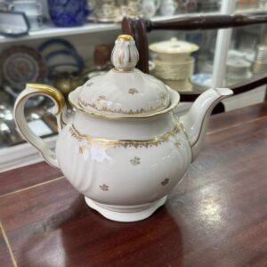 Tetera porcelana alemana BAVARIA pintada a mano con oro