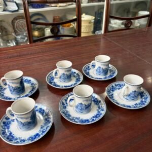 Juego de 6 dúos de café porcelana MARLY