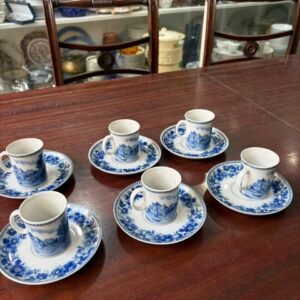 Juego de 6 dúos de café porcelana MARLY