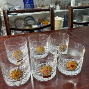 Juego de 6 vasos de whisky de cristal