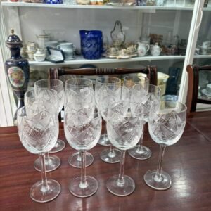 Juego de 12 copas de cristal súper tallado