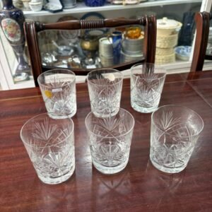 Juego de 6 vasos de cristal súper tallados