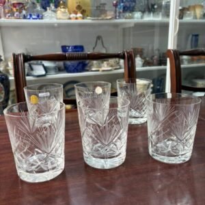 Juego de 6 vasos de cristal súper tallados